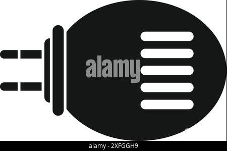 Icona nera semplice di una spina elettrica che mostra il concetto di consumo energetico Illustrazione Vettoriale