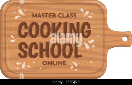 Consiglio scolastico di cucina. Cucina master class di cucina chef lezione di progettazione di etichette, studio di gastronomia per la casa o il caffè lezioni logo cucina apprendimento online emblema del ristorante illustrazione vettoriale Illustrazione Vettoriale