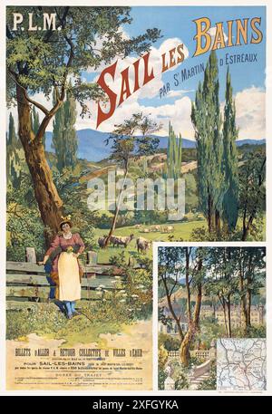 PLM. Sail les Bains di Henry Ganier (1845-1936). Poster pubblicato nel 1895 in Francia. Foto Stock