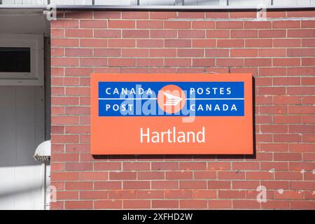 Cartello dell'ufficio postale su Orser Street a Hartland, New Brunswick, Canada Foto Stock