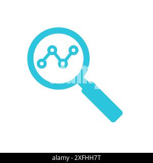 Ricerca di mercato icona lente di ingrandimento, icona Zoom. Isolato su sfondo bianco, dal set di icone blu Illustrazione Vettoriale