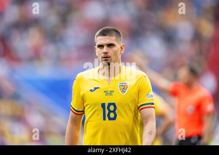 Monaco, Germania. 2 luglio 2024. Razvan Marin (18) di Romania visto durante il turno di UEFA Euro 2024 del 16 incontro tra Romania e Paesi Bassi all'Allianz Arena di Monaco. Foto Stock