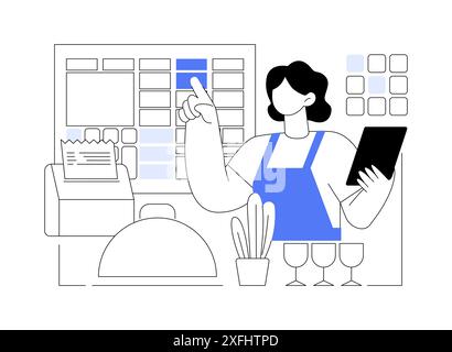 Illustrazione vettoriale del concetto astratto del software POS. Illustrazione Vettoriale