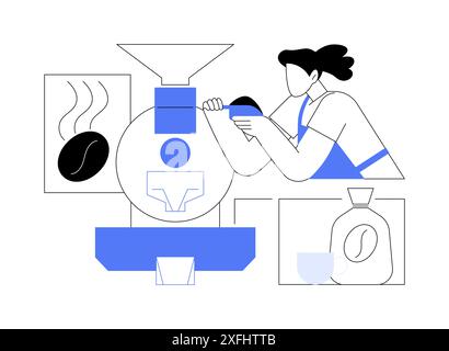 Illustrazione del vettore concettuale astratto della torrefazione del caffè. Illustrazione Vettoriale