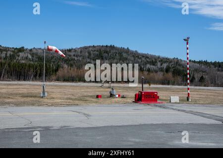 Pista all'aeroporto di Edmunston a Edmunston, New Brunswick, Canada Foto Stock