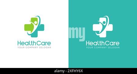 disegno logo medico simbolo vettoriale croce Illustrazione Vettoriale