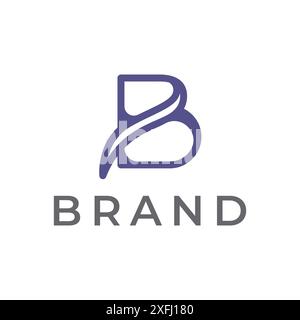 Modello di logo B Letter Business Leaf Nature Illustrazione Vettoriale
