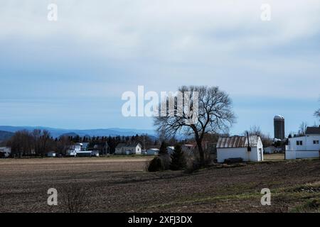 Fattoria la Ferme Gilles Landry su QC 132 a Rivière-Ouelle, Quebec, Canada Foto Stock