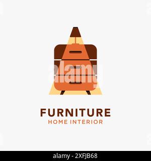 Design con logo per mobili da comodino Illustrazione Vettoriale