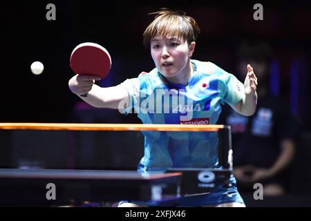 Bangkok, Thailandia. 4 luglio 2024. Saki Shibata (JPN) Ping-pong: WTT Star Contender Bangkok 2024 Women's Singles 1st round Match all'Huamark Indoor Stadium di Bangkok, Thailandia. Crediti: Itaru Chiba/AFLO/Alamy Live News Foto Stock
