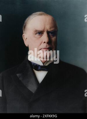 William McKinley, ritratto testa e spalle, rivolto a destra. Circa il 4 maggio 1900. Fotografo sconosciuto. Foto Stock