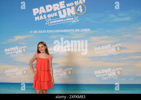 Madrid, Spagna. 4 luglio 2024. Sirena Segura parteciperà alla fotochiamata "padre no Hay mas que uno 4" il 7 aprile 2024. (Foto di Hazhard Espinoza Vallejos/NurPhoto) credito: NurPhoto SRL/Alamy Live News Foto Stock