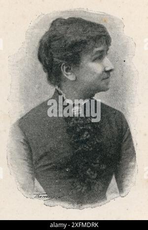 Julia Asensi Laiglesia (1859-1921), escritora Española del romanticismo, periodista y traductora. Grabado de 1897. Foto Stock