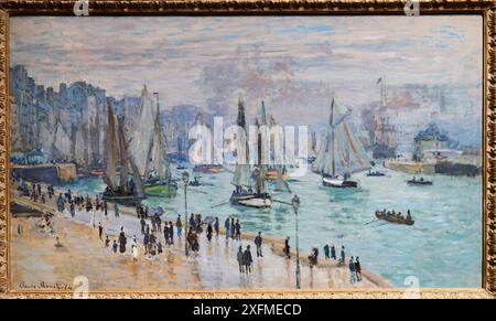 Claude Monet (1840-1926), le Havre, bateaux de pêche sortant du port, 1874, Mostra al museo, Parigi 1874 inventare l'impressionismo, Musée d'Orsay, Parigi, Francia. Foto Stock