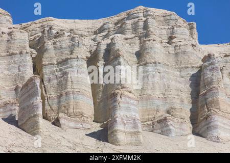 Rocce bianche ad Aktau montagne, Altyn Emel Parco Nazionale. Il Kazakistan. Foto Stock