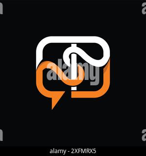 Crea la chat con il logo e le lettere Illustrazione Vettoriale