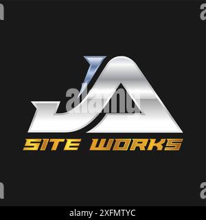 Modello con logo monogramma con iniziali JA LUXURY Illustrazione Vettoriale