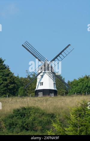 Mulino a vento Cobstone sopra Turville Village, The Chilterns, Buckinghamshire, Inghilterra, Regno Unito. Settembre. Foto Stock