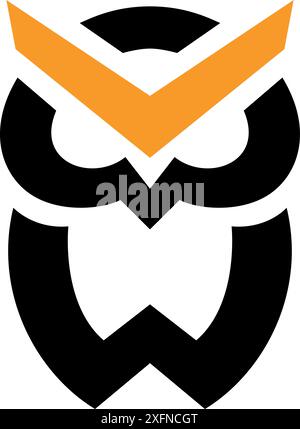 Semplice illustrazione astratta di un gufo saggio Illustrazione Vettoriale