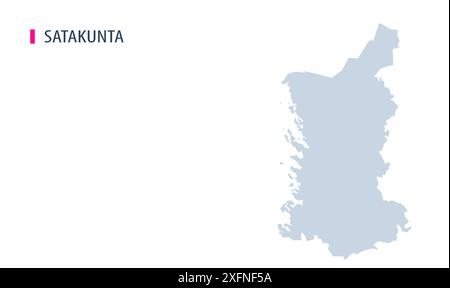 Satakunta MAP vector1, Finlandia Mappa, regione Finlandia, con bianco bg, Finlandia mappa con bandiera sventolante. Politica, governo, gente, giornata nazionale, Illustrazione Vettoriale