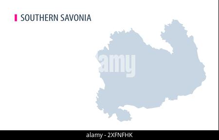 Southern Savonia MAP vector1, Finlandia Mappa, regione Finlandia, con bianco bg, Finlandia mappa con bandiera a sbalzo. Politica, governo, gente, giornata nazionale, Illustrazione Vettoriale