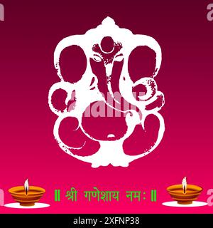 Loard Ganesha Vector Image, Shree Ganesh ji, opere d'arte di ganesha, ganesh chaturthi festival dell'India, Loard Ganesh, Abstract, isolato Illustrazione Vettoriale