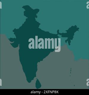 Grafico mappa India, colore ufficiale bandiera indiana, nazione regione dell'atlante Indiano, bandiera 26 gennaio, bandiera 15 agosto, slogan patriottico dell'India, Tiranga Illustrazione Vettoriale