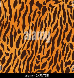 Stampa Tiger senza cuciture. Pelle animale. Illustrazione Vettoriale