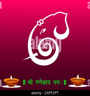 Loard Ganesha Vector Image, Shree Ganesh ji, opere d'arte di ganesha, ganesh chaturthi festival dell'India, Loard Ganesh, Abstract, isolato Illustrazione Vettoriale