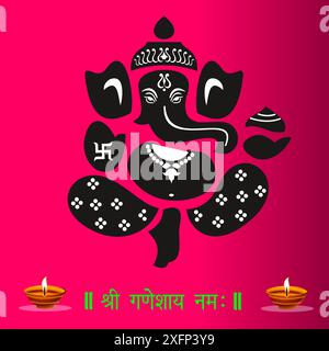 Loard Ganesha Vector Image, Shree Ganesh ji, opere d'arte di ganesha, ganesh chaturthi festival dell'India, Loard Ganesh, Abstract, isolato Illustrazione Vettoriale