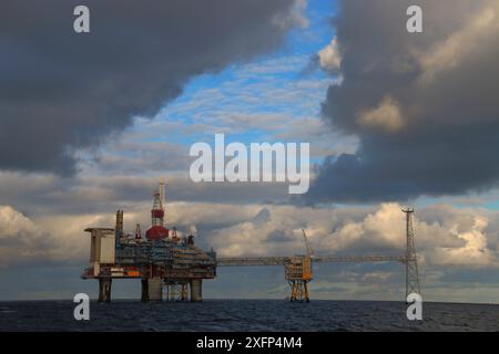 Piattaforma di produzione "Sleipner" sul Mare del Nord. Ottobre 2016. Foto Stock