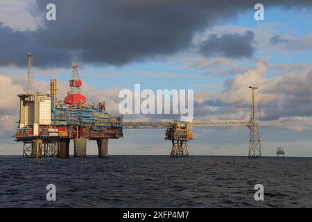 Piattaforma di produzione "Sleipner" sul Mare del Nord. Ottobre 2016. Foto Stock