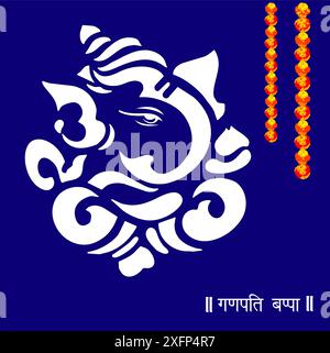 Loard Ganesha Vector Image, Shree Ganesh ji, opere d'arte di ganesha, ganesh chaturthi festival dell'India, Loard Ganesh, Abstract, isolato Illustrazione Vettoriale