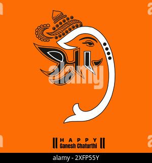 Loard Ganesha Vector Image, Shree Ganesh ji, opere d'arte di ganesha, ganesh chaturthi festival dell'India, Loard Ganesh, Abstract, isolato Illustrazione Vettoriale