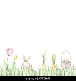 Illustrazione di Pasqua. Telaio, corona Foto Stock