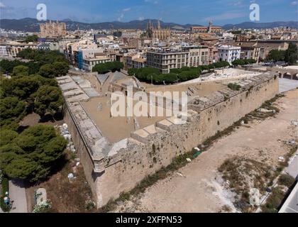 Bastione di principe e quartiere di la Calatrava, Palma di Maiorca, Isole Baleari, Spagna Foto Stock