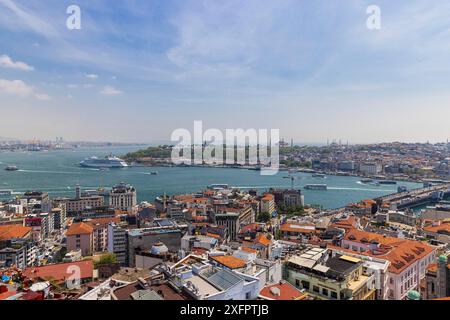 Corno d'Oro del Bosforo di Istanbul da Galatasaray Foto Stock