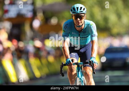 Tour de France 2024 - 111a Edizione - 6a tappa Macon - Digione 163,5 km - 04/07/2024 - Alexey Lutsenko (KAZ - Astana Qazaqstan Team) - foto Kei Tsuji/SprintCyclingAgency©2024 Foto Stock