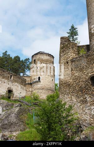 Resti della grande sala e del castello di Kollmitz, Waldviertel Foto Stock