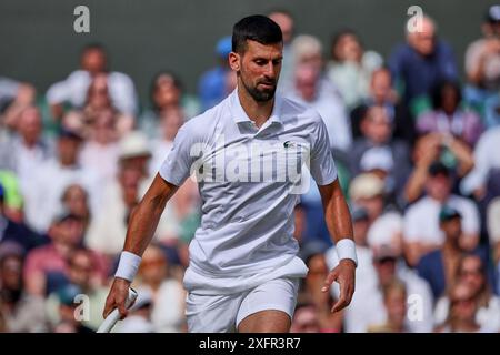 Londra, Londra, Gran Bretagna. 4 luglio 2024. Novak Djokovic (SRB) durante i Campionati di Wimbledon (Credit Image: © Mathias Schulz/ZUMA Press Wire) SOLO PER USO EDITORIALE! Non per USO commerciale! Foto Stock