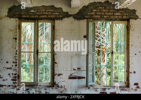 All'interno di Atalaya, sede dell'ispanico americano Archer M. Huntington e della scultrice Anna Huntington, Murrells Inlet, South Carolina, USA Foto Stock