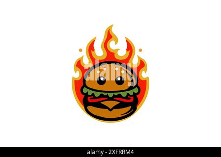 Logo Hot Burger Illustrazione Vettoriale