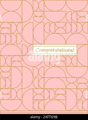Art Deco Congratulazioni Cartolina Illustrazione Vettoriale
