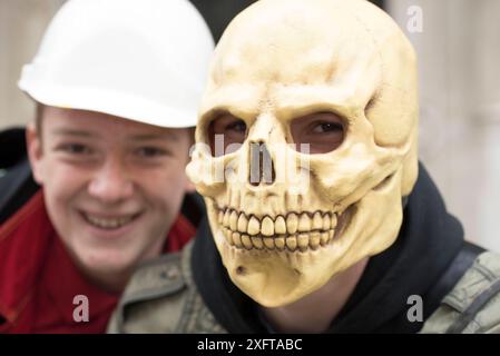 un cranio, simbolo delle ossa di un cranio umano, testa di un umano Foto Stock