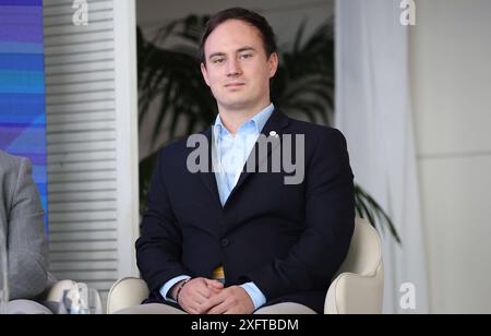 szilard czibere Control Engineer Yacht Club de Monaco durante l'11° Monaco Energy Boat Challenge a Monaco, Francia - giovedì 4 luglio 2024. Cronaca . (Foto di Tano Pecoraro/Lapresse) credito: LaPresse/Alamy Live News Foto Stock