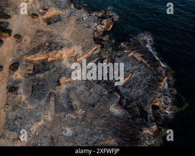 Cava di arenaria tradizionale, S Estalella, Llucmajor, Mallorca, Isole Baleari, Spagna. Foto Stock