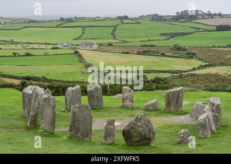 Megalithic Circle of Drombeg, - The Altar of the Druid-, Rosscarbery approssimativamente dall'anno 150 a.c., Irlanda, Regno Unito. Foto Stock