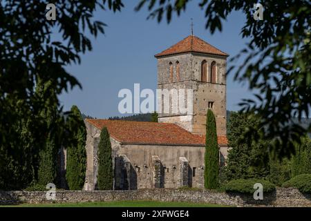 basilica Saint-Just de Valcabrère, XII secolo, Comminges, Repubblica francese, Europa. Foto Stock