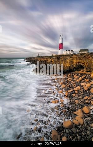 Faro di Portland Bill, Isola di Portland, Dorset, Inghilterra, Regno Unito. Novembre 2015. Foto Stock