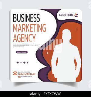 Banner post-design sui social media aziendali straordinari e creativi Illustrazione Vettoriale